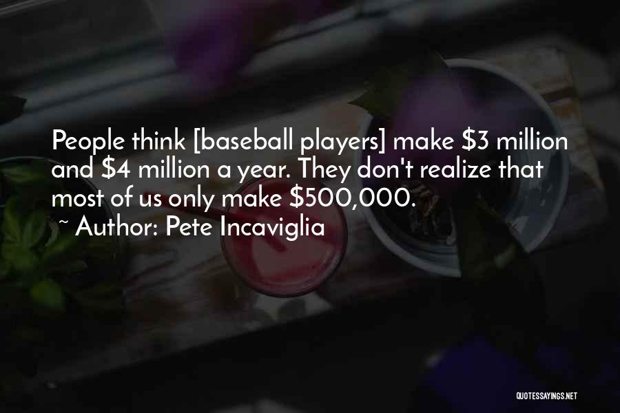 Pete Incaviglia Quotes: People Think [baseball Players] Make $3 Million And $4 Million A Year. They Don't Realize That Most Of Us Only