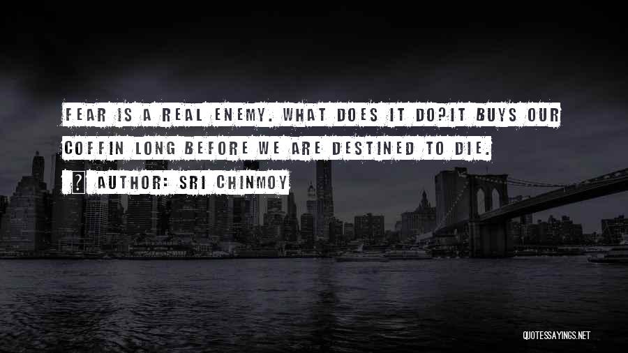 Sri Chinmoy Quotes: Fear Is A Real Enemy. What Does It Do?it Buys Our Coffin Long Before We Are Destined To Die.