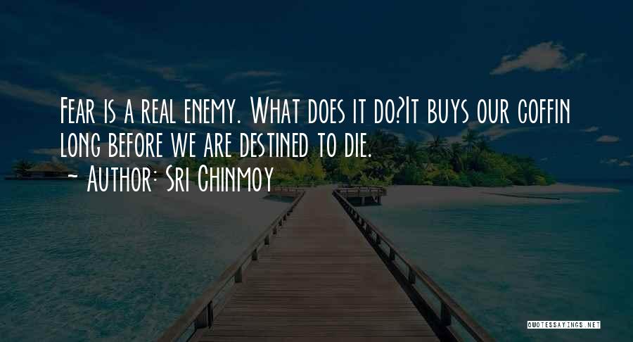 Sri Chinmoy Quotes: Fear Is A Real Enemy. What Does It Do?it Buys Our Coffin Long Before We Are Destined To Die.