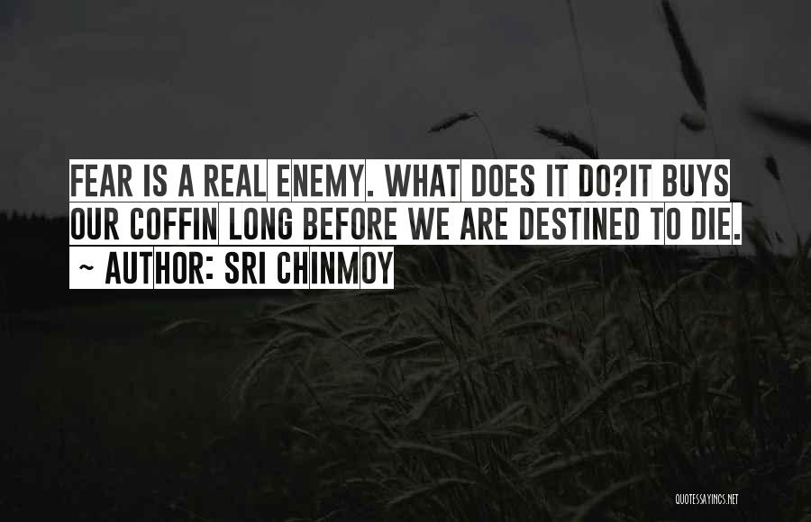 Sri Chinmoy Quotes: Fear Is A Real Enemy. What Does It Do?it Buys Our Coffin Long Before We Are Destined To Die.