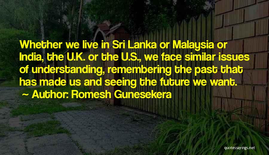 Romesh Gunesekera Quotes: Whether We Live In Sri Lanka Or Malaysia Or India, The U.k. Or The U.s., We Face Similar Issues Of