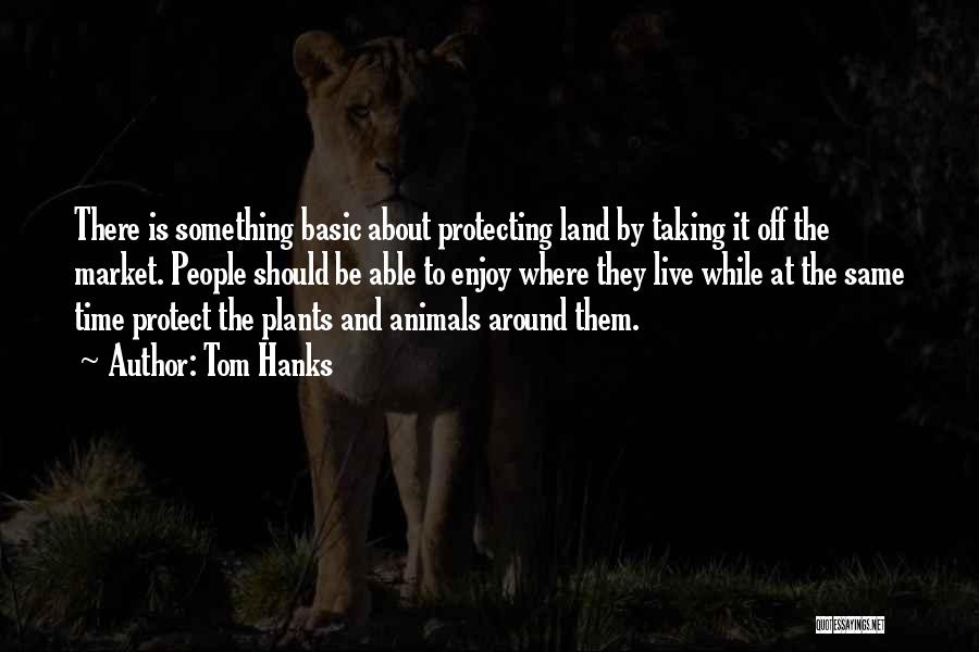 Tom Hanks Quotes: There Is Something Basic About Protecting Land By Taking It Off The Market. People Should Be Able To Enjoy Where