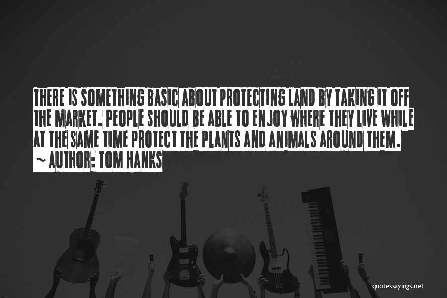 Tom Hanks Quotes: There Is Something Basic About Protecting Land By Taking It Off The Market. People Should Be Able To Enjoy Where