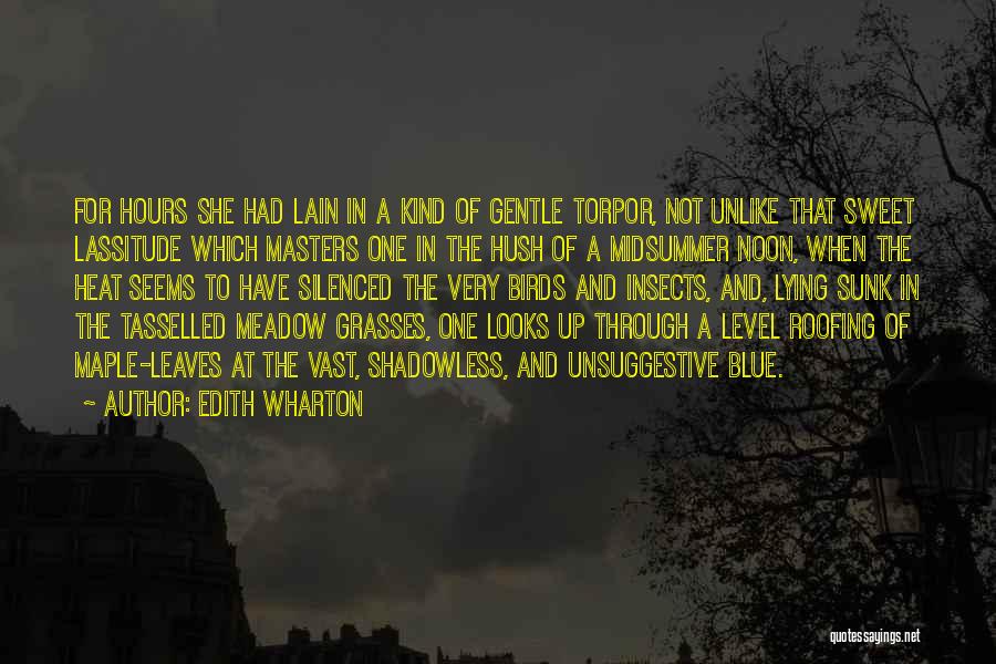 Edith Wharton Quotes: For Hours She Had Lain In A Kind Of Gentle Torpor, Not Unlike That Sweet Lassitude Which Masters One In