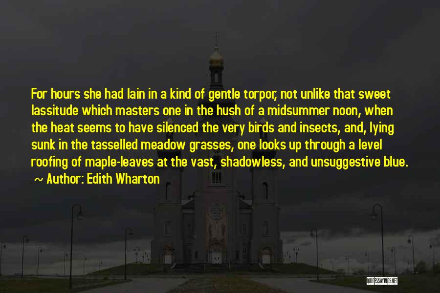 Edith Wharton Quotes: For Hours She Had Lain In A Kind Of Gentle Torpor, Not Unlike That Sweet Lassitude Which Masters One In