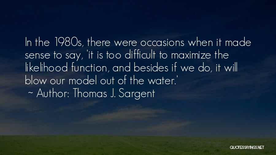 Thomas J. Sargent Quotes: In The 1980s, There Were Occasions When It Made Sense To Say, 'it Is Too Difficult To Maximize The Likelihood