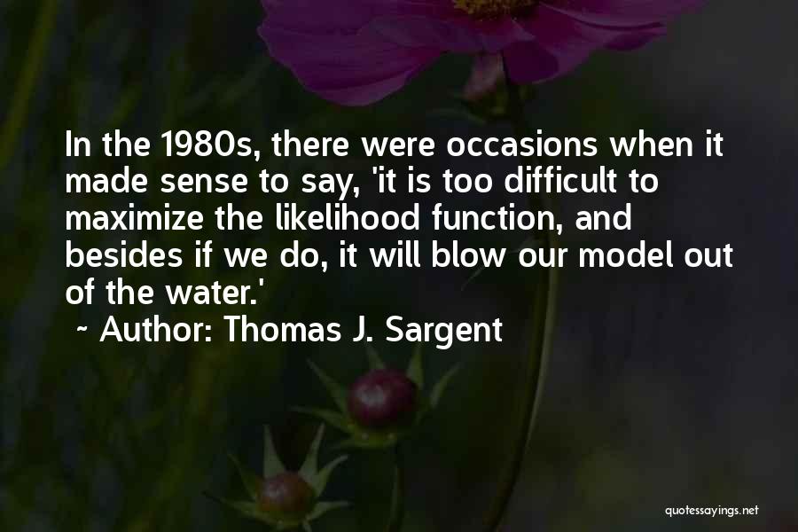 Thomas J. Sargent Quotes: In The 1980s, There Were Occasions When It Made Sense To Say, 'it Is Too Difficult To Maximize The Likelihood