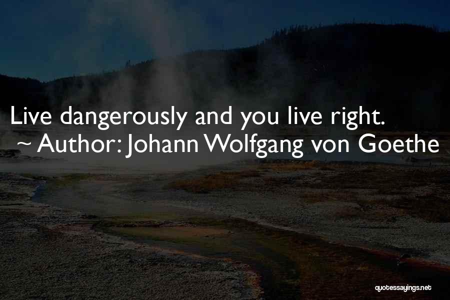 Johann Wolfgang Von Goethe Quotes: Live Dangerously And You Live Right.