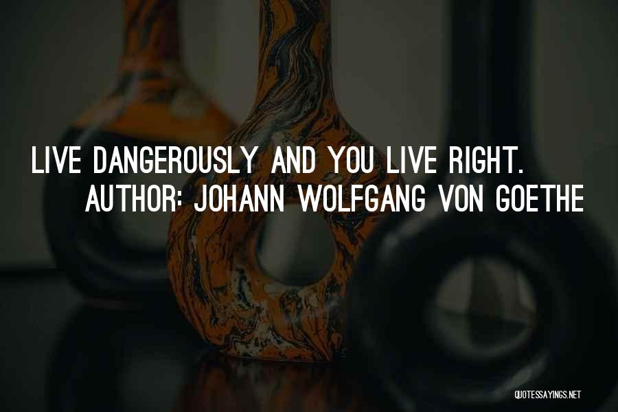 Johann Wolfgang Von Goethe Quotes: Live Dangerously And You Live Right.