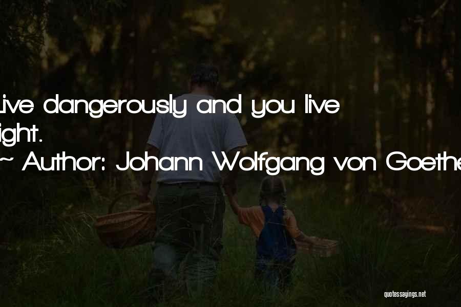 Johann Wolfgang Von Goethe Quotes: Live Dangerously And You Live Right.