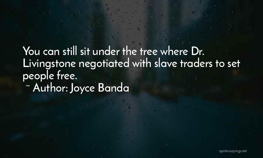 Joyce Banda Quotes: You Can Still Sit Under The Tree Where Dr. Livingstone Negotiated With Slave Traders To Set People Free.