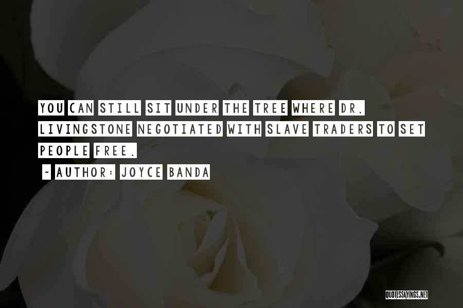 Joyce Banda Quotes: You Can Still Sit Under The Tree Where Dr. Livingstone Negotiated With Slave Traders To Set People Free.