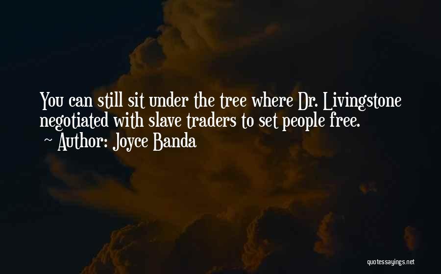 Joyce Banda Quotes: You Can Still Sit Under The Tree Where Dr. Livingstone Negotiated With Slave Traders To Set People Free.