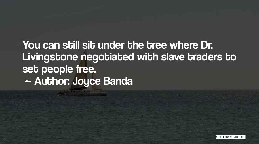 Joyce Banda Quotes: You Can Still Sit Under The Tree Where Dr. Livingstone Negotiated With Slave Traders To Set People Free.