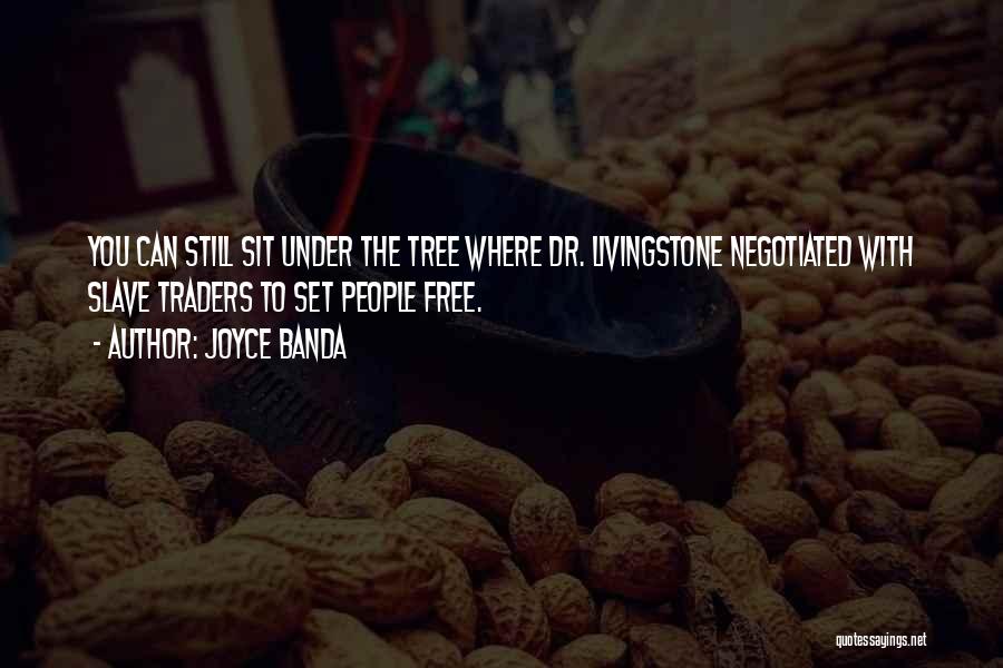 Joyce Banda Quotes: You Can Still Sit Under The Tree Where Dr. Livingstone Negotiated With Slave Traders To Set People Free.
