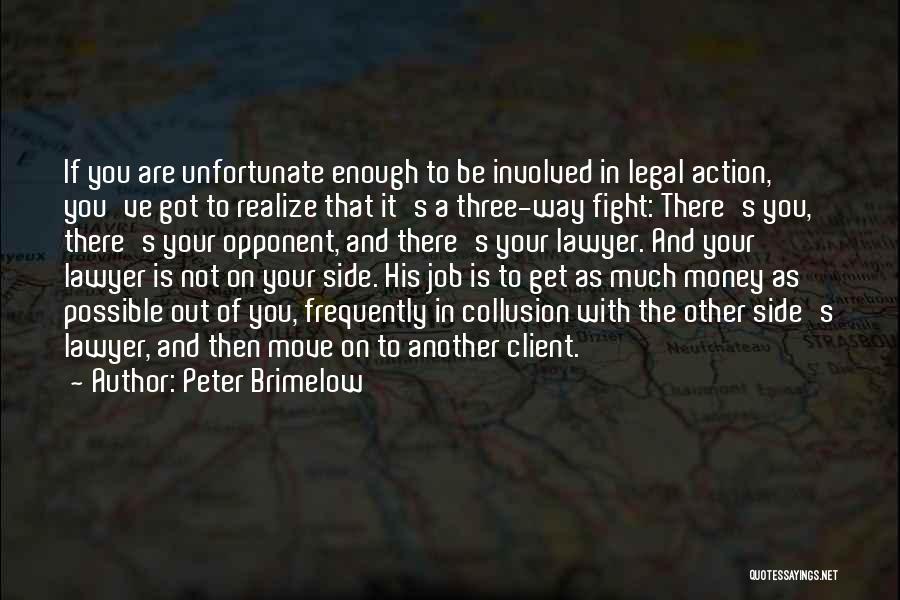 Peter Brimelow Quotes: If You Are Unfortunate Enough To Be Involved In Legal Action, You've Got To Realize That It's A Three-way Fight: