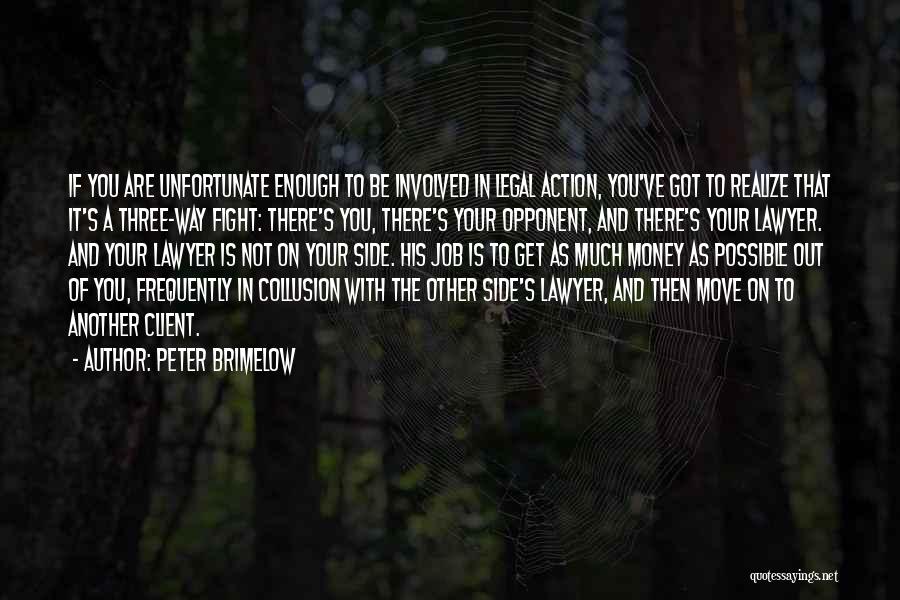 Peter Brimelow Quotes: If You Are Unfortunate Enough To Be Involved In Legal Action, You've Got To Realize That It's A Three-way Fight: