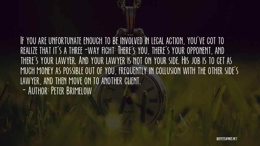 Peter Brimelow Quotes: If You Are Unfortunate Enough To Be Involved In Legal Action, You've Got To Realize That It's A Three-way Fight: