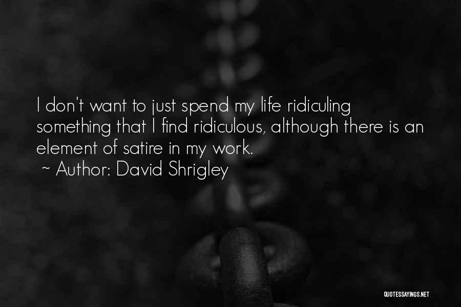 David Shrigley Quotes: I Don't Want To Just Spend My Life Ridiculing Something That I Find Ridiculous, Although There Is An Element Of