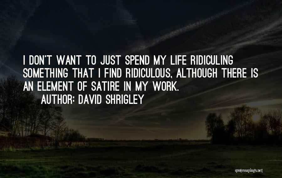 David Shrigley Quotes: I Don't Want To Just Spend My Life Ridiculing Something That I Find Ridiculous, Although There Is An Element Of