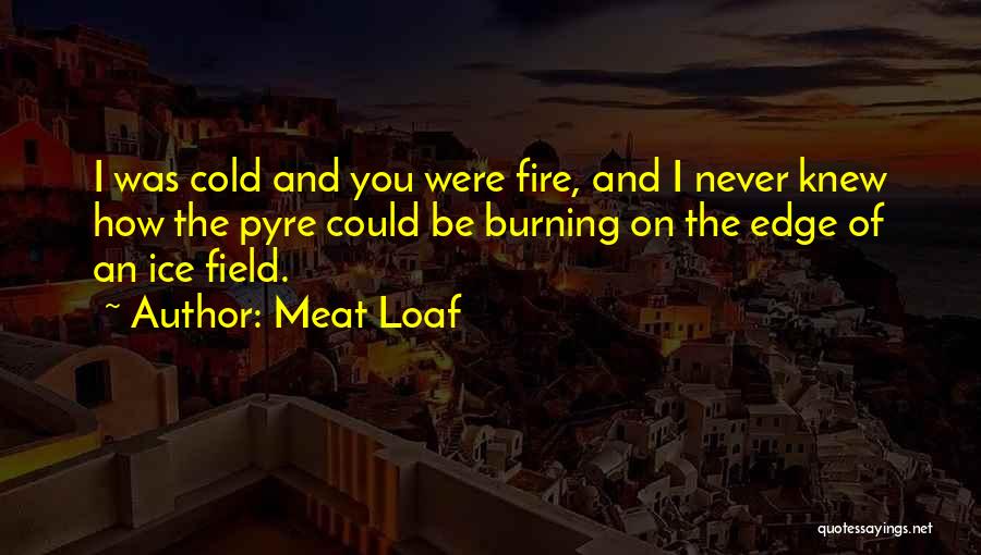 Meat Loaf Quotes: I Was Cold And You Were Fire, And I Never Knew How The Pyre Could Be Burning On The Edge