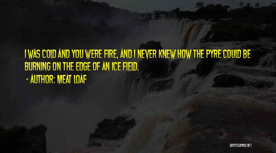 Meat Loaf Quotes: I Was Cold And You Were Fire, And I Never Knew How The Pyre Could Be Burning On The Edge