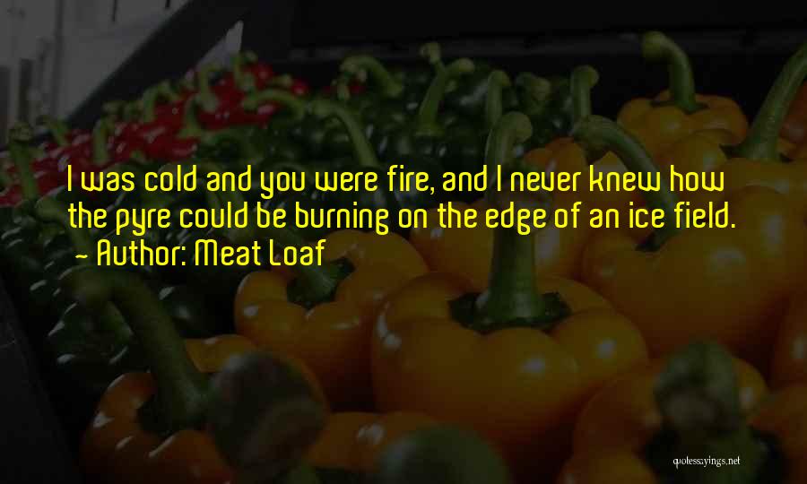 Meat Loaf Quotes: I Was Cold And You Were Fire, And I Never Knew How The Pyre Could Be Burning On The Edge