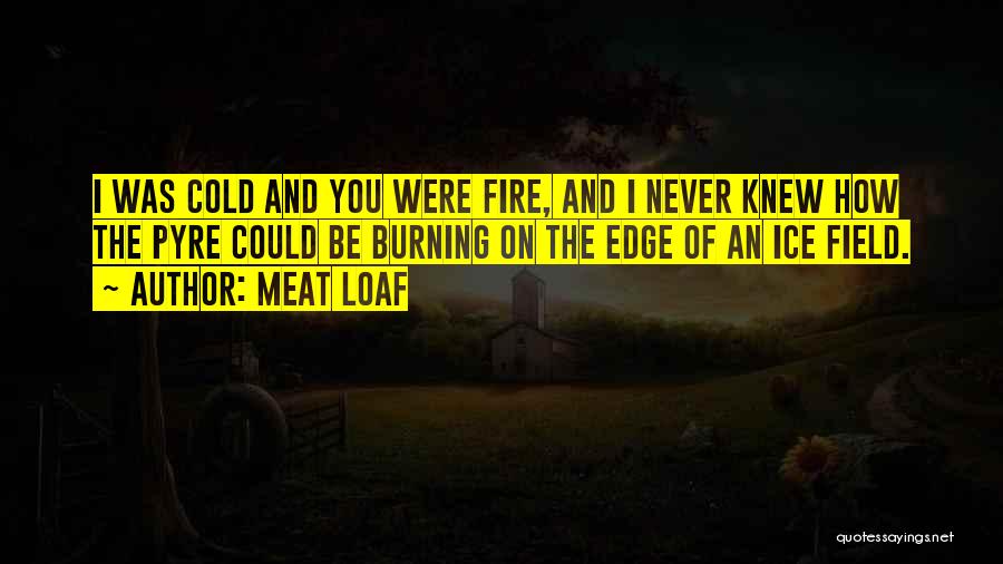 Meat Loaf Quotes: I Was Cold And You Were Fire, And I Never Knew How The Pyre Could Be Burning On The Edge