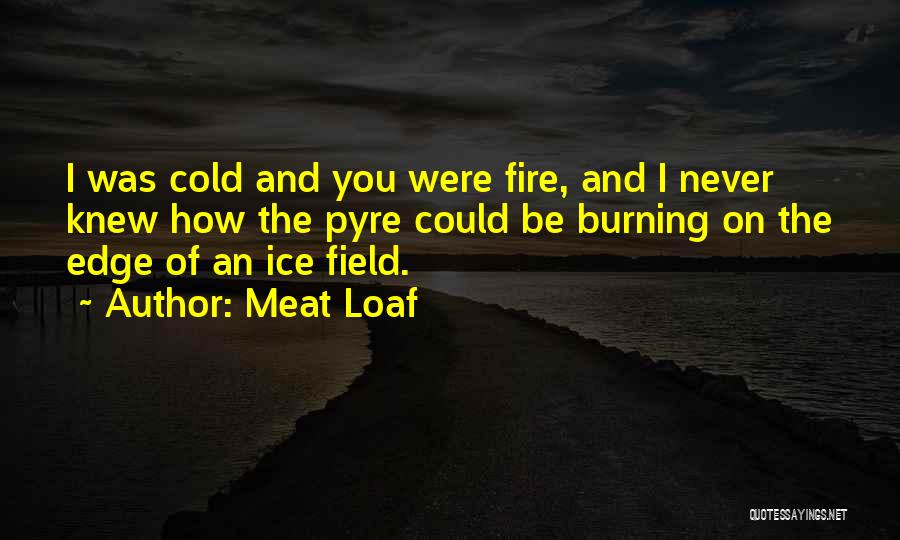 Meat Loaf Quotes: I Was Cold And You Were Fire, And I Never Knew How The Pyre Could Be Burning On The Edge