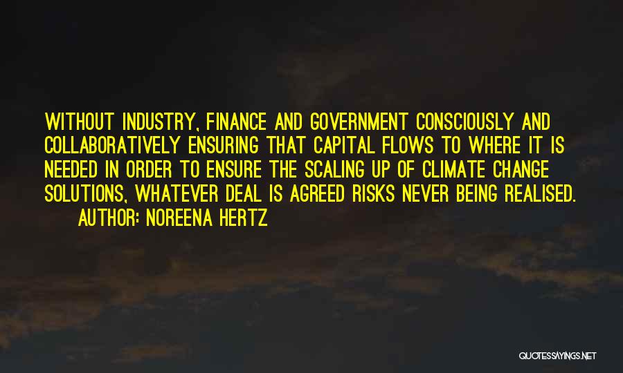 Noreena Hertz Quotes: Without Industry, Finance And Government Consciously And Collaboratively Ensuring That Capital Flows To Where It Is Needed In Order To