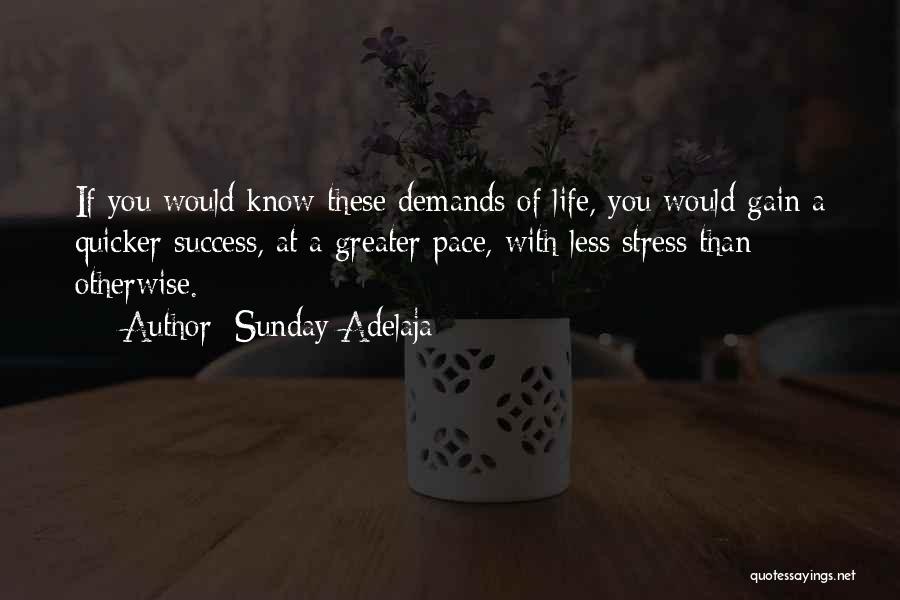 Sunday Adelaja Quotes: If You Would Know These Demands Of Life, You Would Gain A Quicker Success, At A Greater Pace, With Less