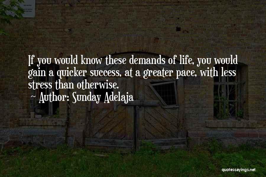 Sunday Adelaja Quotes: If You Would Know These Demands Of Life, You Would Gain A Quicker Success, At A Greater Pace, With Less