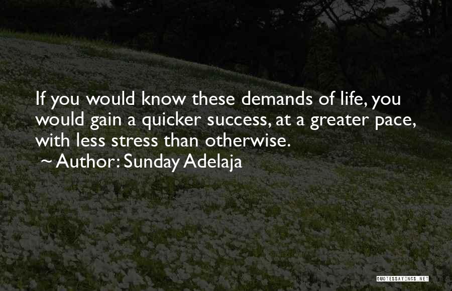 Sunday Adelaja Quotes: If You Would Know These Demands Of Life, You Would Gain A Quicker Success, At A Greater Pace, With Less