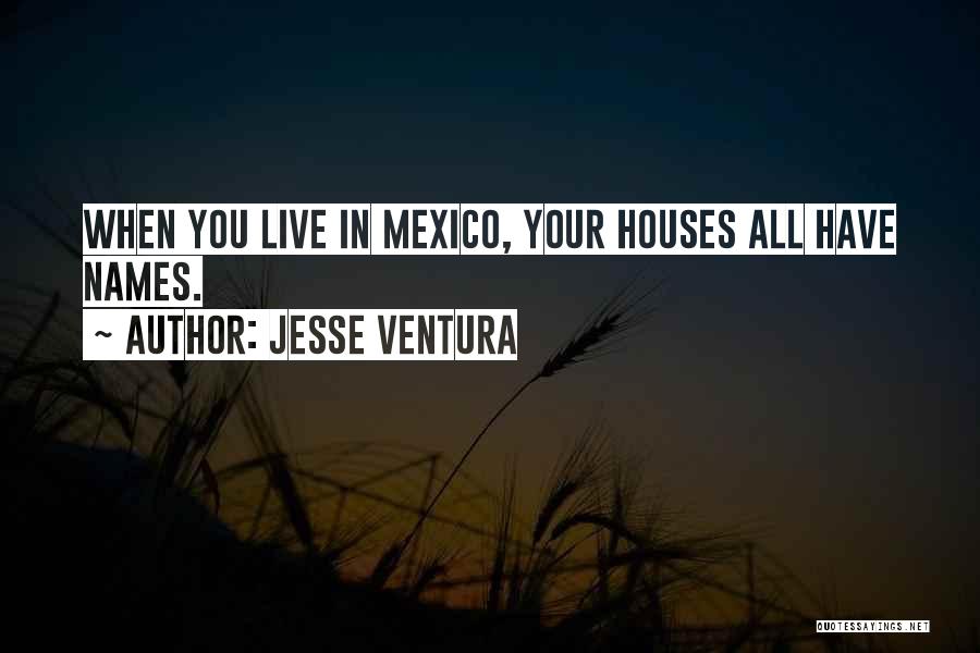 Jesse Ventura Quotes: When You Live In Mexico, Your Houses All Have Names.
