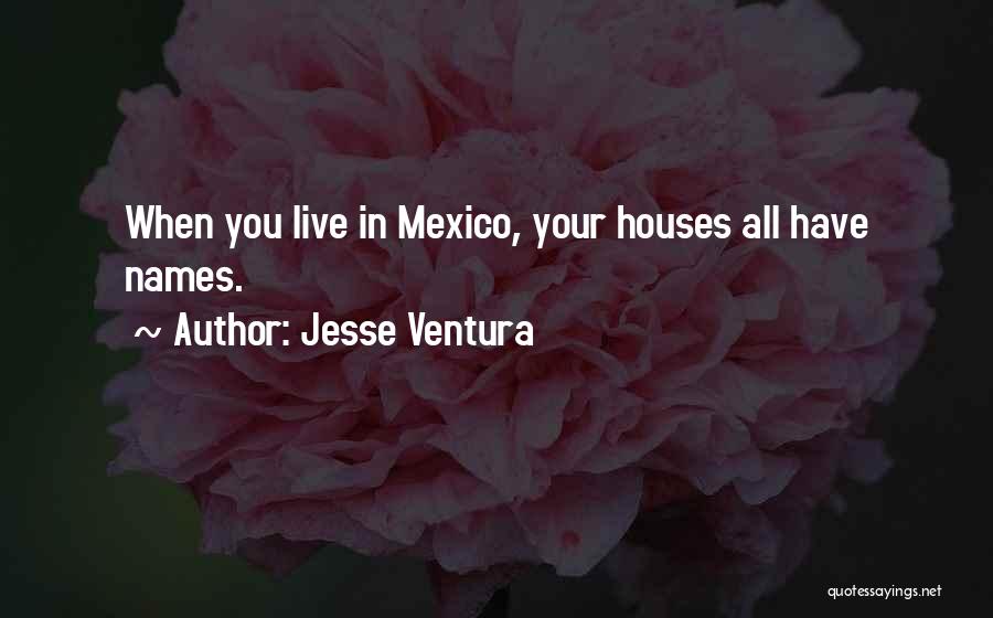 Jesse Ventura Quotes: When You Live In Mexico, Your Houses All Have Names.