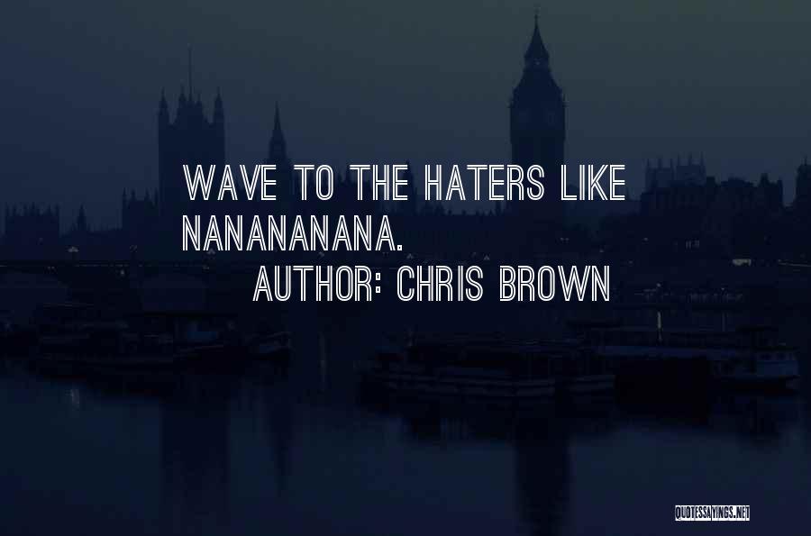 Chris Brown Quotes: Wave To The Haters Like Nanananana.