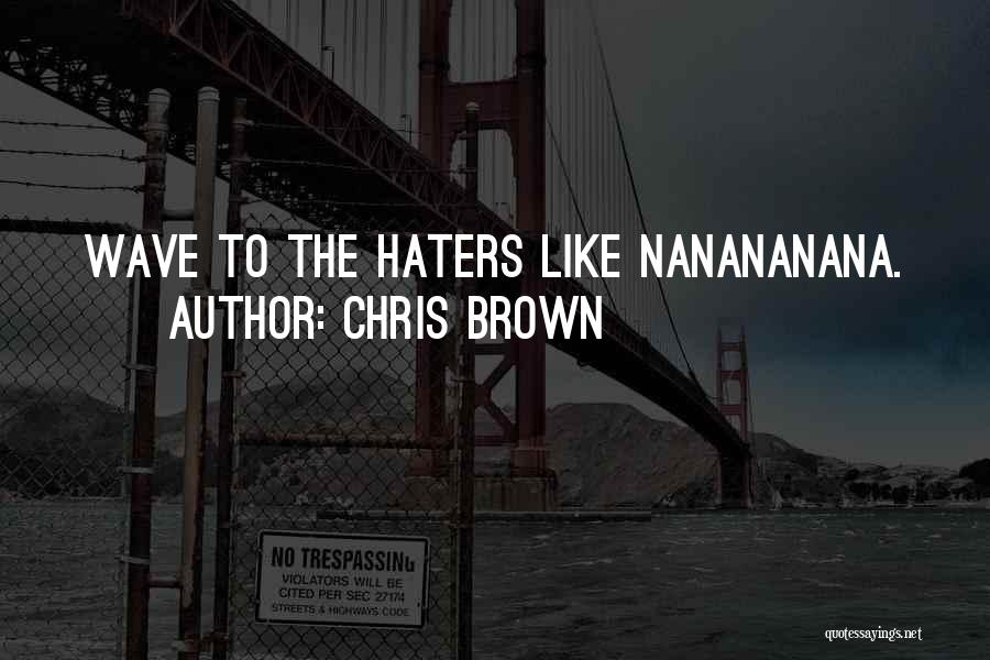 Chris Brown Quotes: Wave To The Haters Like Nanananana.