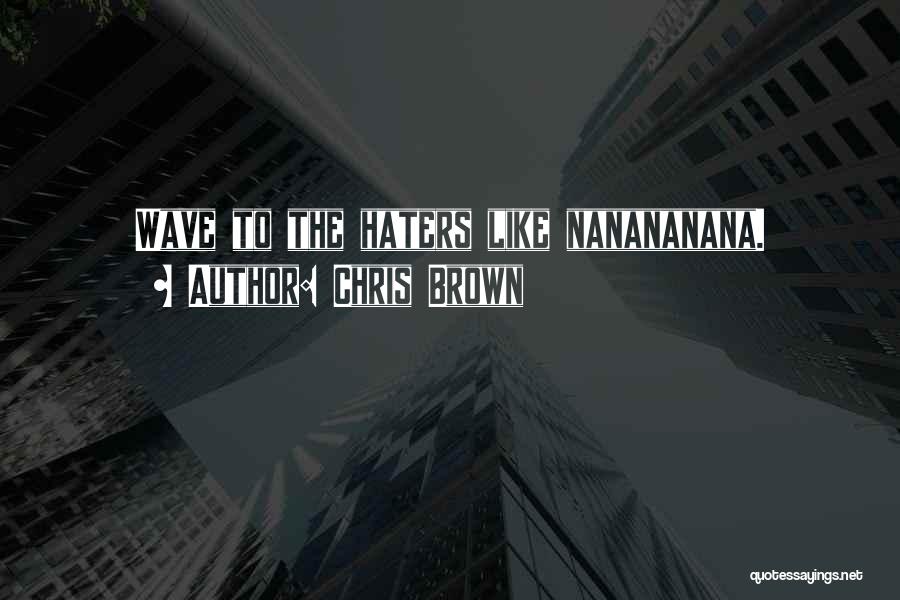 Chris Brown Quotes: Wave To The Haters Like Nanananana.