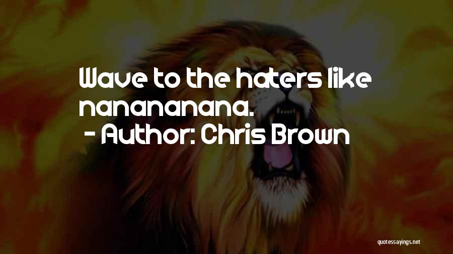 Chris Brown Quotes: Wave To The Haters Like Nanananana.