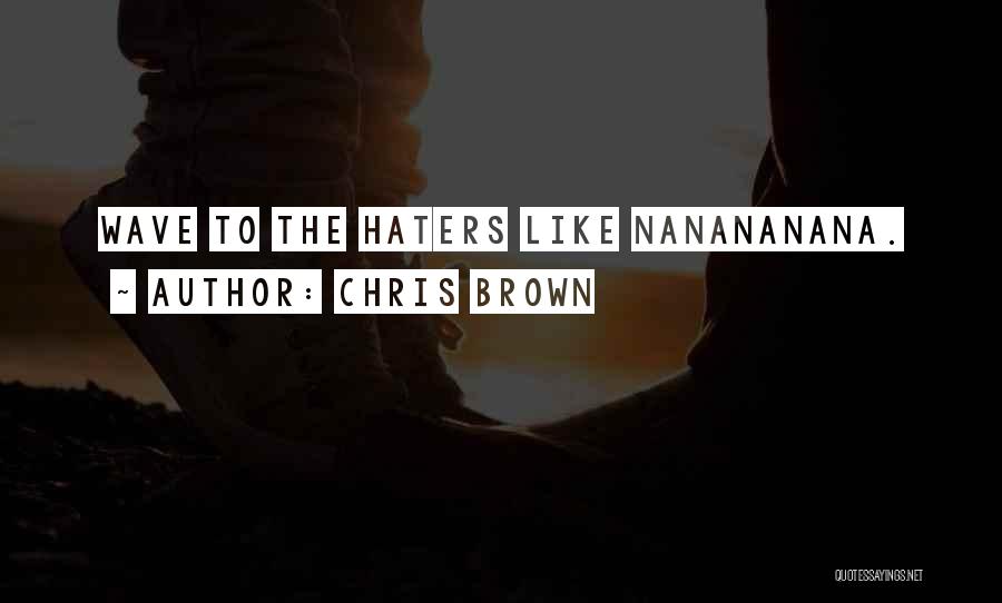 Chris Brown Quotes: Wave To The Haters Like Nanananana.