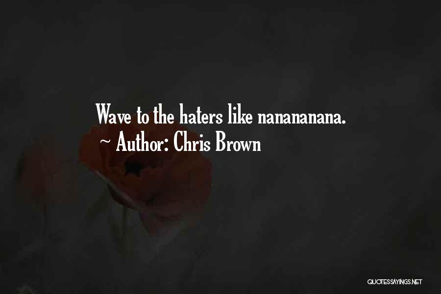 Chris Brown Quotes: Wave To The Haters Like Nanananana.