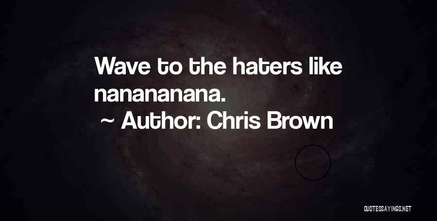 Chris Brown Quotes: Wave To The Haters Like Nanananana.