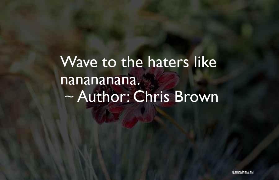 Chris Brown Quotes: Wave To The Haters Like Nanananana.