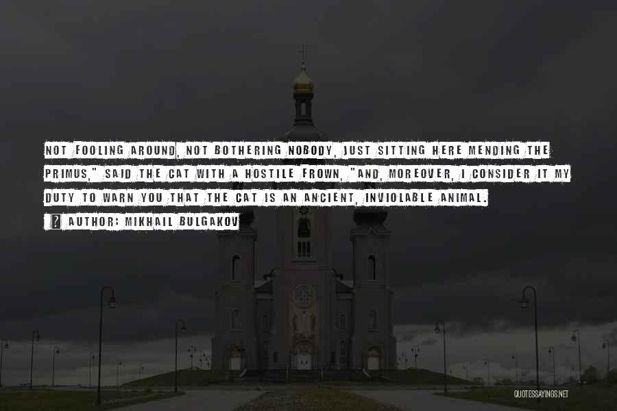 Mikhail Bulgakov Quotes: Not Fooling Around, Not Bothering Nobody, Just Sitting Here Mending The Primus, Said The Cat With A Hostile Frown, And,