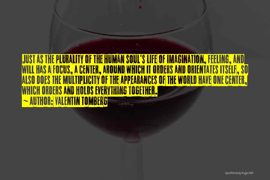 Valentin Tomberg Quotes: Just As The Plurality Of The Human Soul's Life Of Imagination, Feeling, And Will Has A Focus, A Center, Around