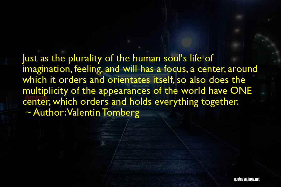 Valentin Tomberg Quotes: Just As The Plurality Of The Human Soul's Life Of Imagination, Feeling, And Will Has A Focus, A Center, Around