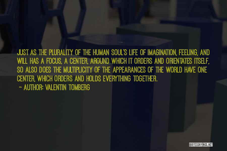 Valentin Tomberg Quotes: Just As The Plurality Of The Human Soul's Life Of Imagination, Feeling, And Will Has A Focus, A Center, Around