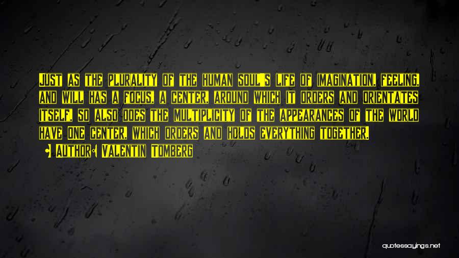 Valentin Tomberg Quotes: Just As The Plurality Of The Human Soul's Life Of Imagination, Feeling, And Will Has A Focus, A Center, Around
