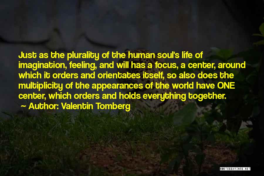 Valentin Tomberg Quotes: Just As The Plurality Of The Human Soul's Life Of Imagination, Feeling, And Will Has A Focus, A Center, Around