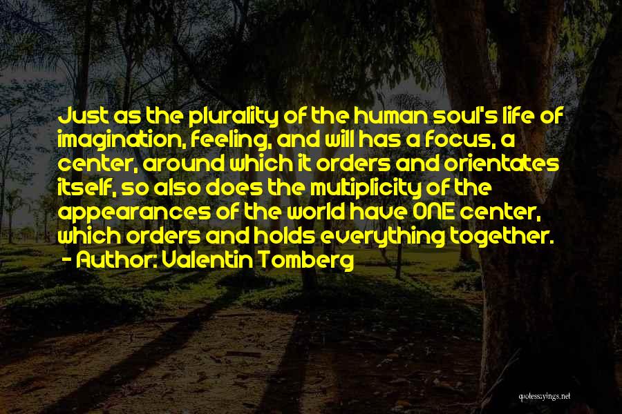 Valentin Tomberg Quotes: Just As The Plurality Of The Human Soul's Life Of Imagination, Feeling, And Will Has A Focus, A Center, Around